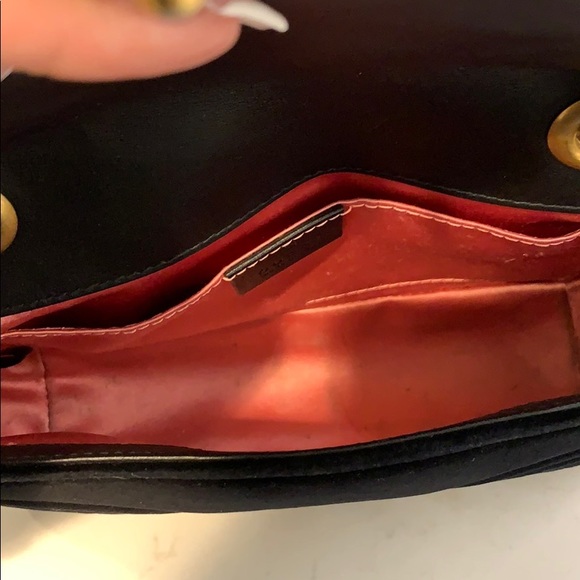 **SOLD** GUCCI BLACK velvet small GG Marmont bag - Picture 10 of 11